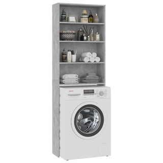 Washing Machine Cabinet Concrete Grey 64x24x190 cm - Giant Lobelia