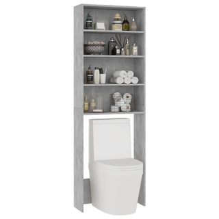 Washing Machine Cabinet Concrete Grey 64x24x190 cm - Giant Lobelia