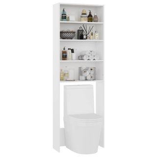 Washing Machine Cabinet White 64x24x190 cm - Giant Lobelia