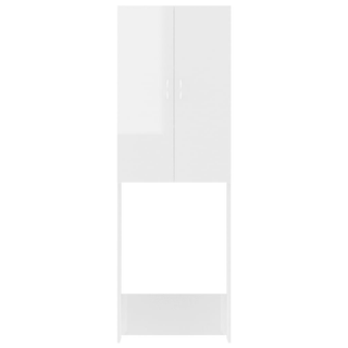 Washing Machine Cabinet High Gloss White 64x25.5x190 cm - Giant Lobelia