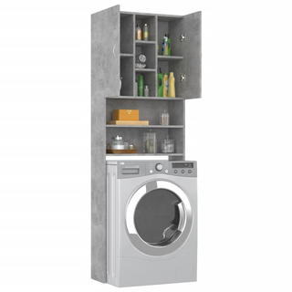 Washing Machine Cabinet Concrete Grey 64x25.5x190 cm - Giant Lobelia