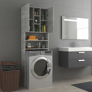 Washing Machine Cabinet Concrete Grey 64x25.5x190 cm - Giant Lobelia