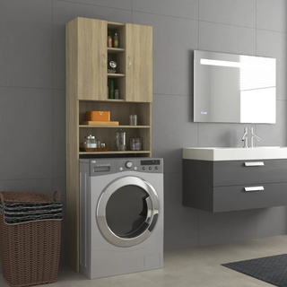 Washing Machine Cabinet Sonoma Oak 64x25.5x190 cm - Giant Lobelia