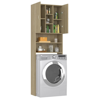 Washing Machine Cabinet Sonoma Oak 64x25.5x190 cm - Giant Lobelia