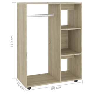 vidaXL Wardrobe Sonoma Oak 80x40x110 cm Engineered Wood - Giant Lobelia