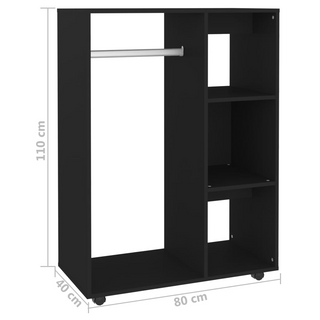 vidaXL Wardrobe Black 80x40x110 cm Engineered Wood - Giant Lobelia