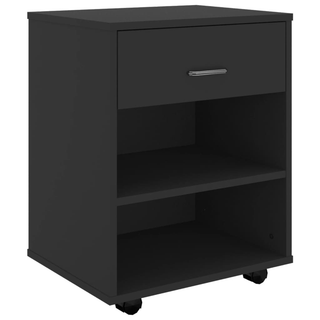 Rolling Cabinet Black 46x36x59 cm Engineered Wood - Giant Lobelia