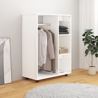 vidaXL Wardrobe High Gloss White 80x40x110 cm Engineered Wood - Giant Lobelia