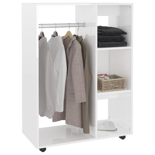 vidaXL Wardrobe High Gloss White 80x40x110 cm Engineered Wood - Giant Lobelia