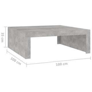 Coffee Table Concrete Grey 100x100x35 cm Engineered Wood - Giant Lobelia