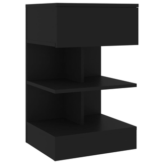 Bedside Cabinet Black 40x35x65 cm Engineered Wood - Giant Lobelia