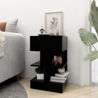 Bedside Cabinet Black 40x35x65 cm Engineered Wood - Giant Lobelia