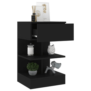 Bedside Cabinet Black 40x35x65 cm Engineered Wood - Giant Lobelia