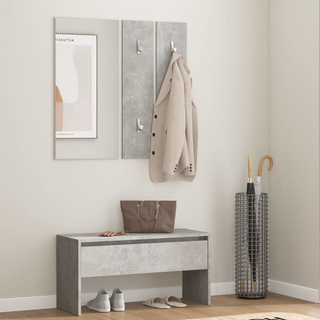 vidaXL Hallway Furniture Set Concrete Grey Engineered Wood - Giant Lobelia