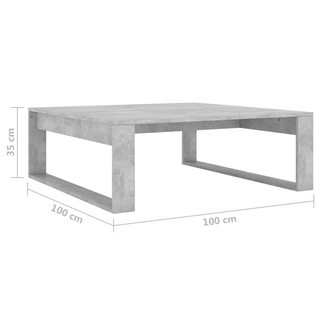 Coffee Table Concrete Grey 100x100x35 cm Engineered Wood - Giant Lobelia