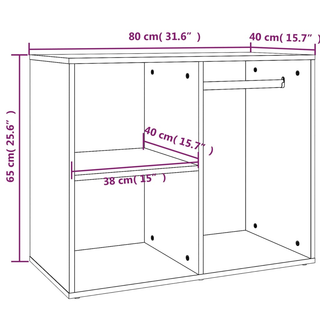 vidaXL Dressing Cabinet White 80x40x65 cm Engineered Wood - Giant Lobelia