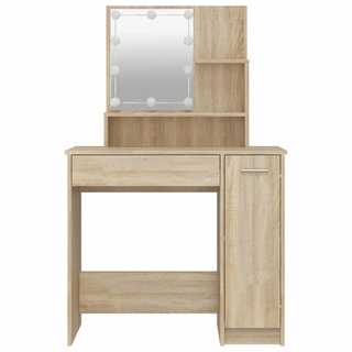 Dressing Table with LED Sonoma Oak 86.5x35x136 cm - Giant Lobelia