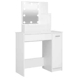 Dressing Table with LED White 86.5x35x136 cm - Giant Lobelia