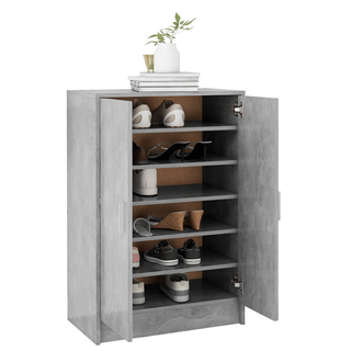 vidaXL Shoe Cabinet Concrete Grey 60x35x92 cm Engineered Wood - Giant Lobelia