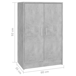 vidaXL Shoe Cabinet Concrete Grey 60x35x92 cm Engineered Wood - Giant Lobelia