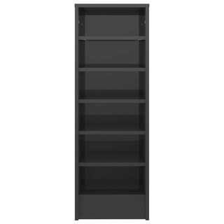 vidaXL Shoe Cabinet High Gloss Grey 31.5x35x92 cm Engineered Wood - Giant Lobelia