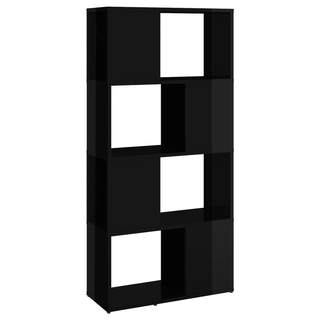 Book Cabinet Room Divider High Gloss Black 60x24x124.5 cm - Giant Lobelia