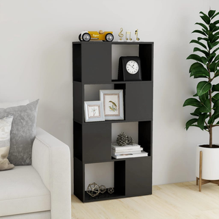 Book Cabinet Room Divider High Gloss Grey 60x24x124.5 cm - Giant Lobelia