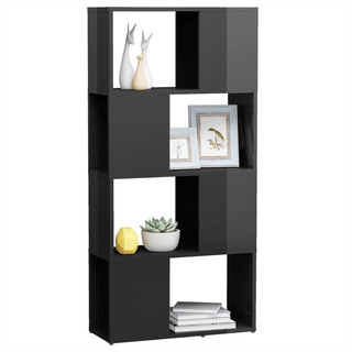 Book Cabinet Room Divider High Gloss Grey 60x24x124.5 cm - Giant Lobelia