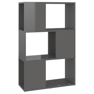 Book Cabinet Room Divider High Gloss Grey 60x24x94 cm Engineered Wood - Giant Lobelia