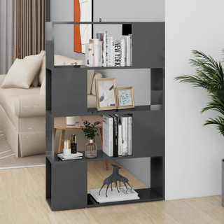 Book Cabinet Room Divider High Gloss Grey 80x24x124.5 cm - Giant Lobelia