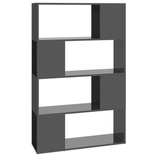 Book Cabinet Room Divider High Gloss Grey 80x24x124.5 cm - Giant Lobelia