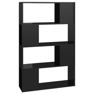 Book Cabinet Room Divider High Gloss Black 80x24x124.5 cm - Giant Lobelia