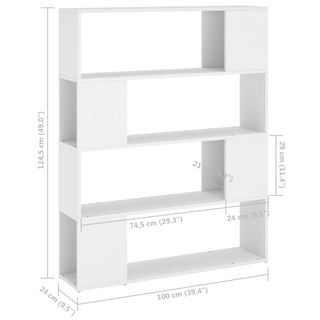 Book Cabinet Room Divider White 100x24x124 cm - Giant Lobelia