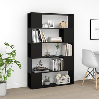 Book Cabinet Room Divider Black 100x24x155 cm Engineered Wood - Giant Lobelia