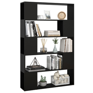 Book Cabinet Room Divider Black 100x24x155 cm Engineered Wood - Giant Lobelia