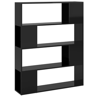 Book Cabinet Room Divider High Gloss Black 100x24x124 cm - Giant Lobelia