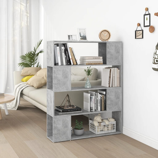 Book Cabinet Room Divider Concrete Grey 100x24x124 cm - Giant Lobelia