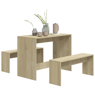 3 Piece Dining Set Sonoma Oak Engineered Wood - Giant Lobelia