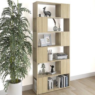 Book Cabinet Room Divider Sonoma Oak 80x24x186 cm Engineered Wood - Giant Lobelia