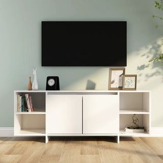 TV Cabinet White 130x35x50 cm Engineered Wood - Giant Lobelia