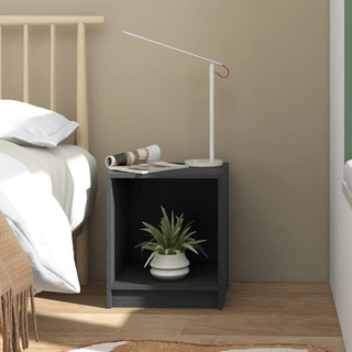 Bedside Cabinet Grey 35.5x33.5x41.5 cm Solid Pinewood - Giant Lobelia