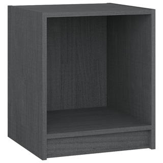 Bedside Cabinet Grey 35.5x33.5x41.5 cm Solid Pinewood - Giant Lobelia