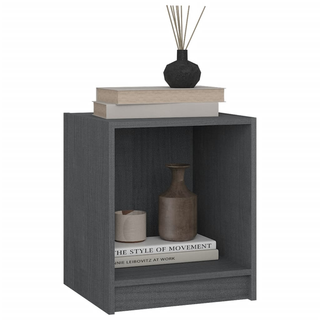 Bedside Cabinet Grey 35.5x33.5x41.5 cm Solid Pinewood - Giant Lobelia