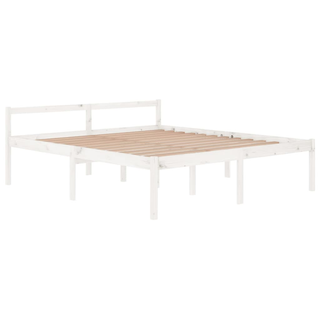 Bed Frame White Solid Wood Pine 180x200cm Super King Size - Giant Lobelia