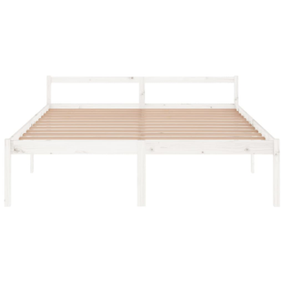 Bed Frame White Solid Wood Pine 180x200cm Super King Size - Giant Lobelia