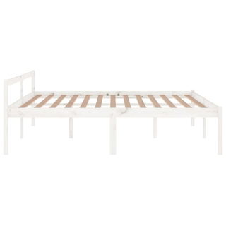 Bed Frame White Solid Wood Pine 180x200cm Super King Size - Giant Lobelia