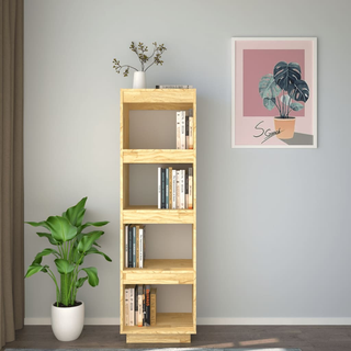 Book Cabinet/Room Divider 40x35x135 cm Solid Pinewood - Giant Lobelia