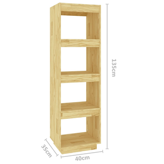 Book Cabinet/Room Divider 40x35x135 cm Solid Pinewood - Giant Lobelia