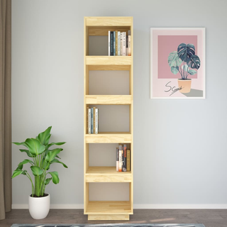 Book Cabinet/Room Divider 40x35x167 cm Solid Pinewood - Giant Lobelia