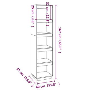 Book Cabinet/Room Divider 40x35x167 cm Solid Pinewood - Giant Lobelia